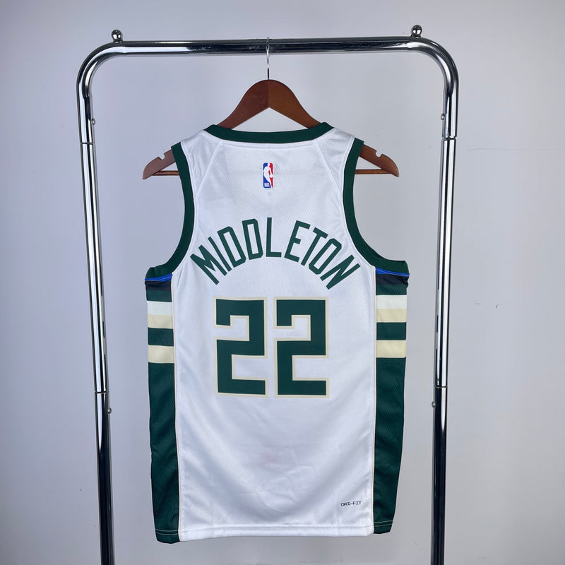 Regata Milwaukee Bucks 23/24 Association Edition Khris Middleton Branca