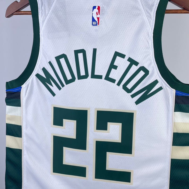 Regata Milwaukee Bucks 23/24 Association Edition Khris Middleton Branca