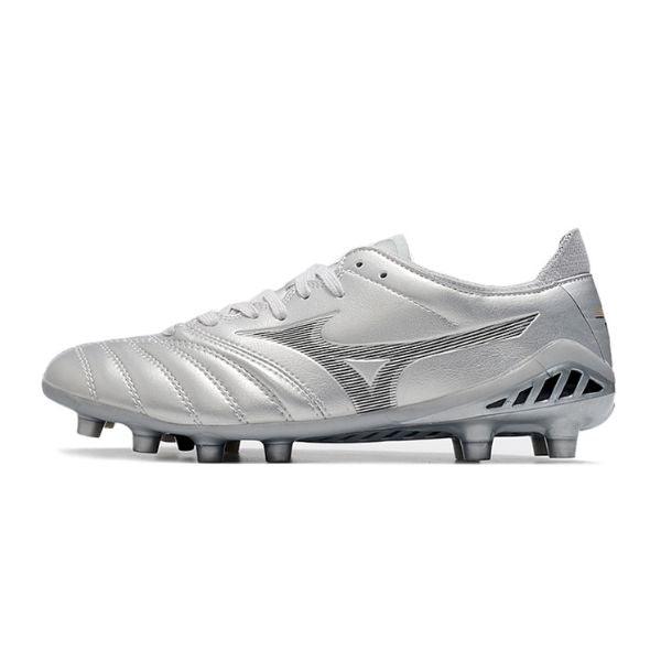 Chuteira Campo Mizuno Morelia Neo III Elite FG Prata + MEIA DE BRINDE 🎁