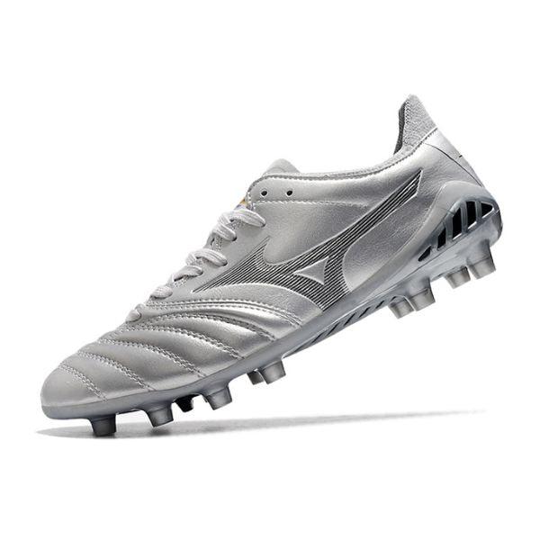 Chuteira Campo Mizuno Morelia Neo III Elite FG Prata + MEIA DE BRINDE 🎁