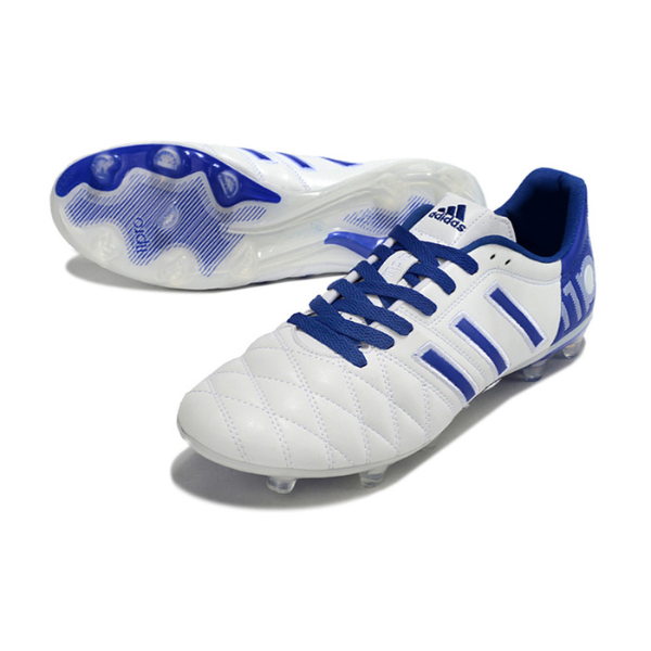 Chuteira Campo Adidas Adipure 11Pro Branca e Azul + MEIA DE BRINDE 🎁