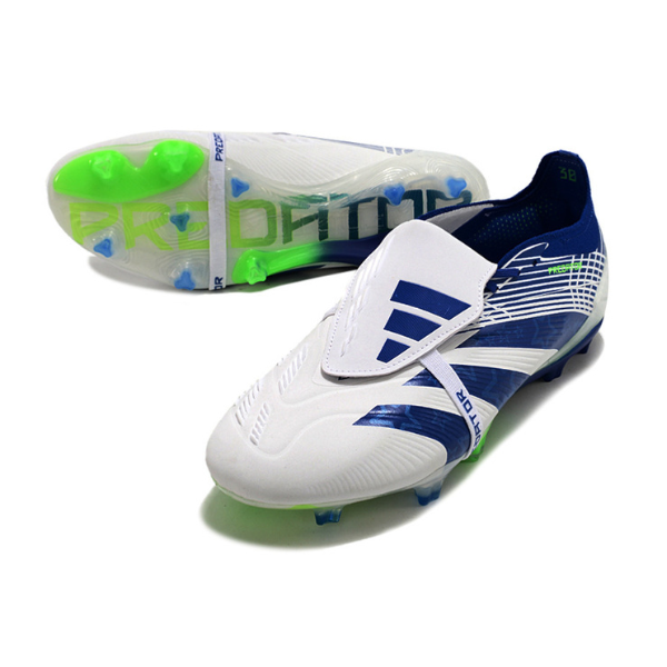 Chuteira Campo Adidas Predator 30 Elite Com Lingua FG Branca, Azul e Verde + MEIA DE BRINDE 🎁