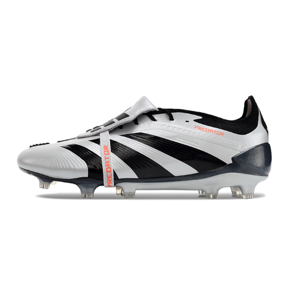 Chuteira Campo Adidas Predator 30 Elite Com Lingua FG Prata e Preta + MEIA DE BRINDE 🎁