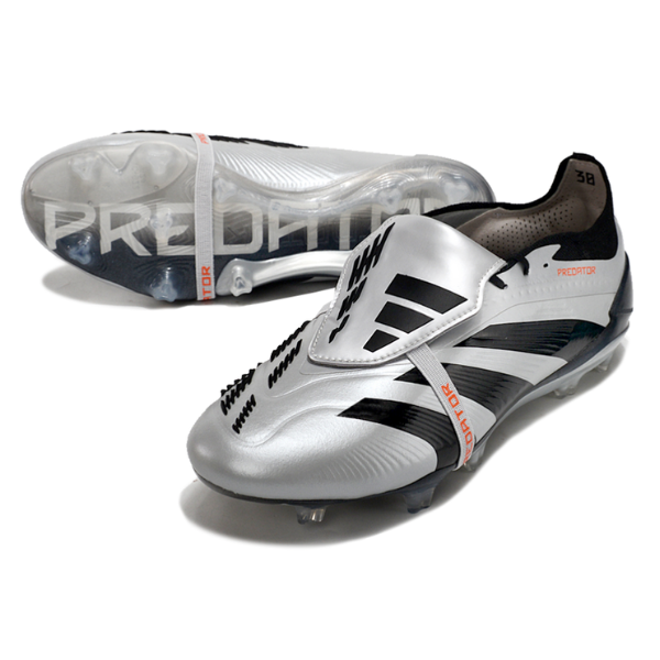 Chuteira Campo Adidas Predator 30 Elite Com Lingua FG Prata e Preta + MEIA DE BRINDE 🎁