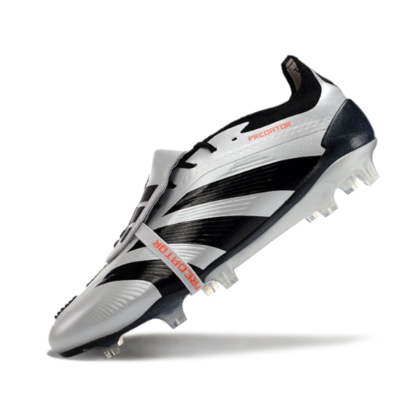 Chuteira Campo Adidas Predator 30 Elite Com Lingua FG Prata e Preta + MEIA DE BRINDE 🎁