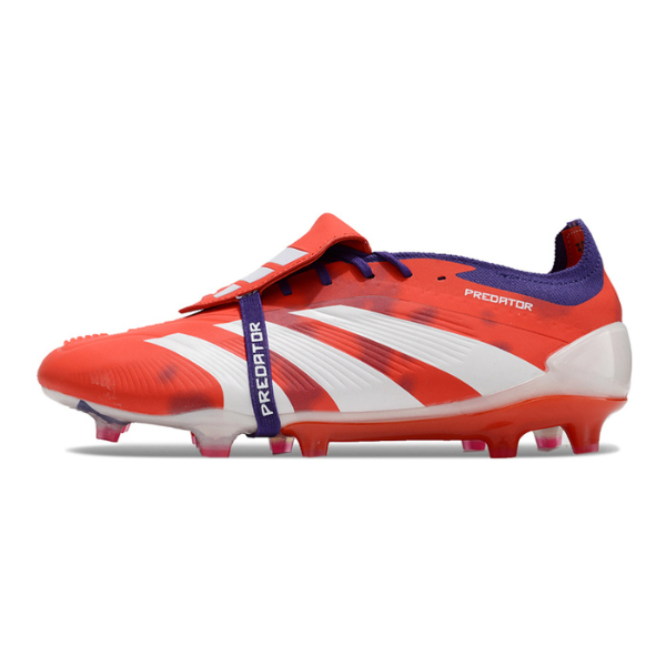 Chuteira Campo Adidas Predator 30 Elite Com Lingua FG Vermelha, Branca e Roxa + MEIA DE BRINDE 🎁