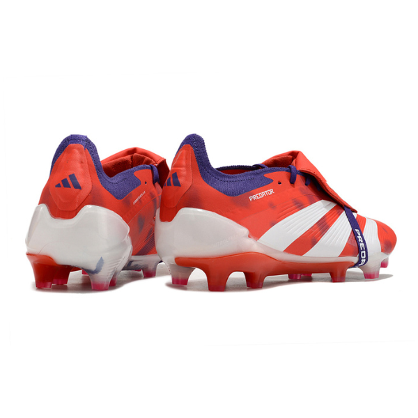 Chuteira Campo Adidas Predator 30 Elite Com Lingua FG Vermelha, Branca e Roxa + MEIA DE BRINDE 🎁