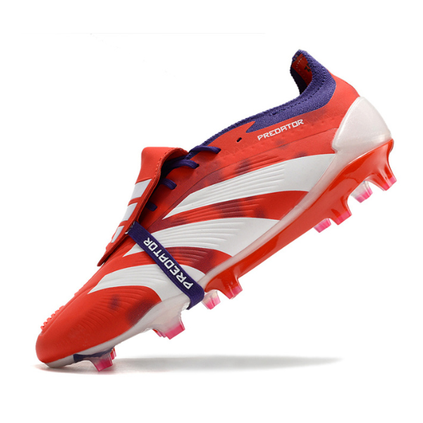 Chuteira Campo Adidas Predator 30 Elite Com Lingua FG Vermelha, Branca e Roxa + MEIA DE BRINDE 🎁