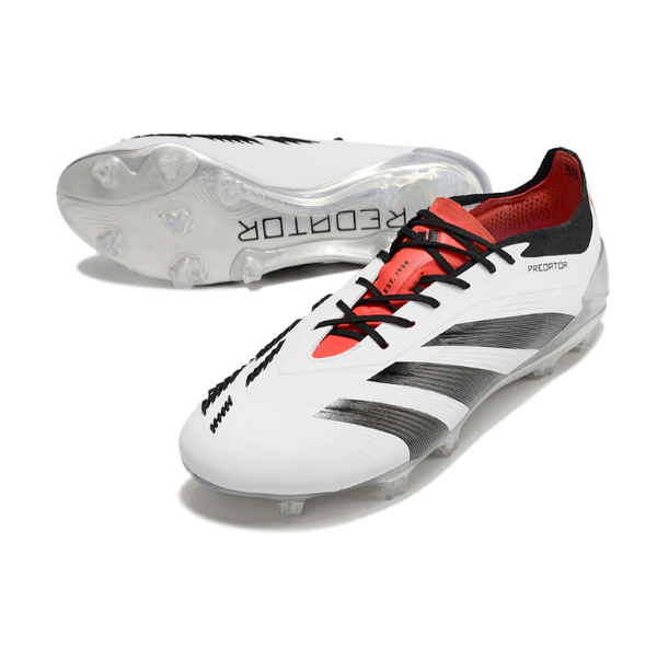Chuteira Campo Adidas Predator 30 Elite FG Branca, Preta e Vermelha + MEIA DE BRINDE 🎁