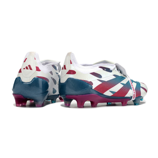 Chuteira Campo Adidas Predator 30 Elite Com Lingua FG Branca, Azul Claro e Rosa + MEIA DE BRINDE 🎁