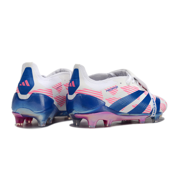 Chuteira Campo Adidas Predator 30 Elite Com Lingua FG Branca, Azul e Rosa + MEIA DE BRINDE 🎁