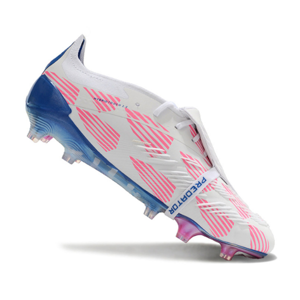 Chuteira Campo Adidas Predator 30 Elite Com Lingua FG Branca, Azul e Rosa + MEIA DE BRINDE 🎁