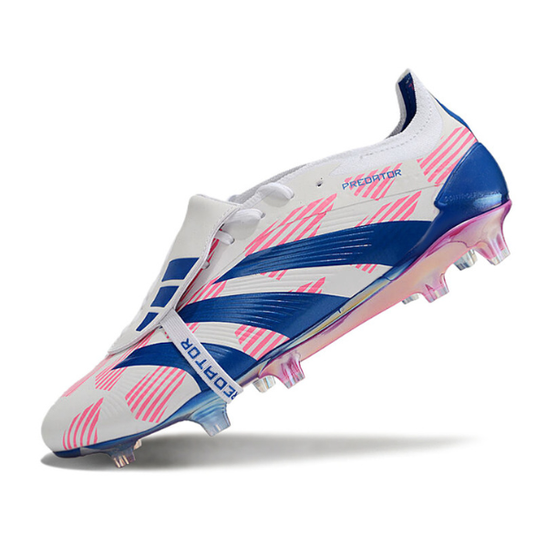 Chuteira Campo Adidas Predator 30 Elite Com Lingua FG Branca, Azul e Rosa + MEIA DE BRINDE 🎁