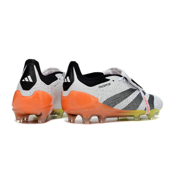 Chuteira Campo Adidas Predator 30 Elite Com Lingua FG Branca, Laranja e Cinza + MEIA DE BRINDE 🎁