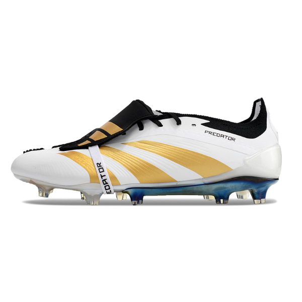 Chuteira Campo Adidas Predator 30 Elite Com Lingua FG Branca, Preta e Amarela + MEIA DE BRINDE 🎁
