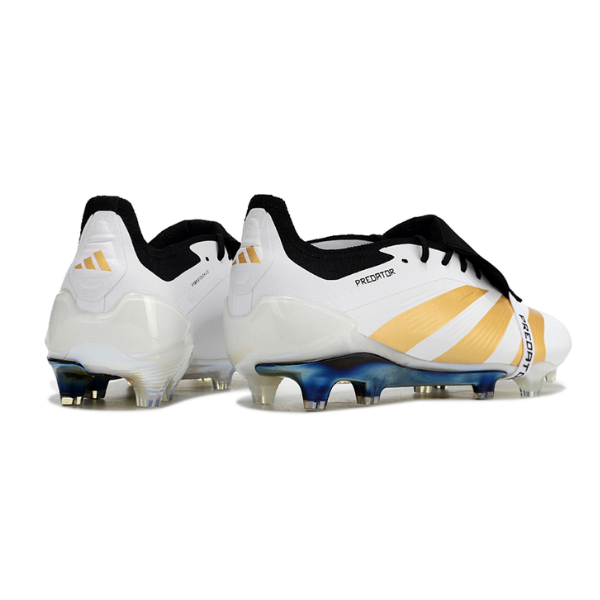 Chuteira Campo Adidas Predator 30 Elite Com Lingua FG Branca, Preta e Amarela + MEIA DE BRINDE 🎁