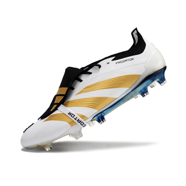 Chuteira Campo Adidas Predator 30 Elite Com Lingua FG Branca, Preta e Amarela + MEIA DE BRINDE 🎁