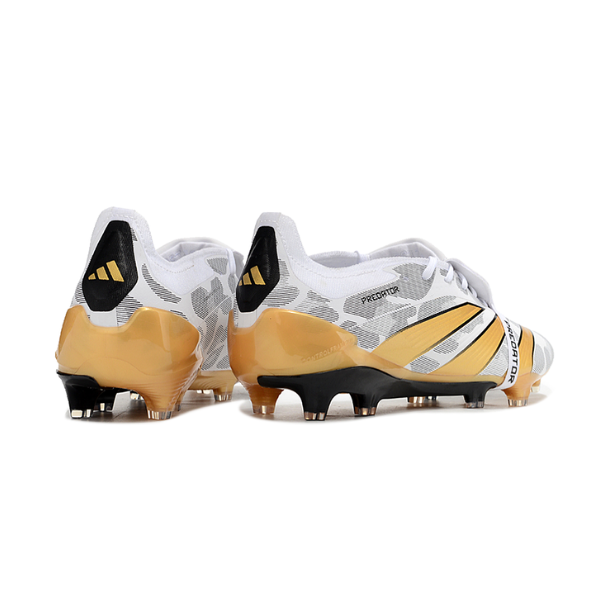 Chuteira Campo Adidas Predator 30 Elite Com Lingua FG Branca, Amarela e Cinza + MEIA DE BRINDE 🎁