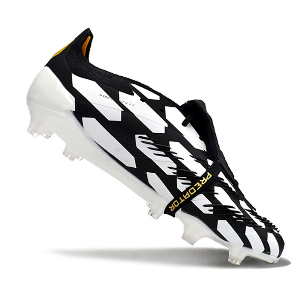 Chuteira Campo Adidas Predator 30 Elite Com Lingua FG Preta, Branca e Amarela + MEIA DE BRINDE 🎁