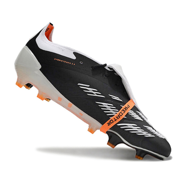 Chuteira Campo Adidas Predator 30 Elite Com Lingua FG Preta, Branca e Laranja + MEIA DE BRINDE 🎁