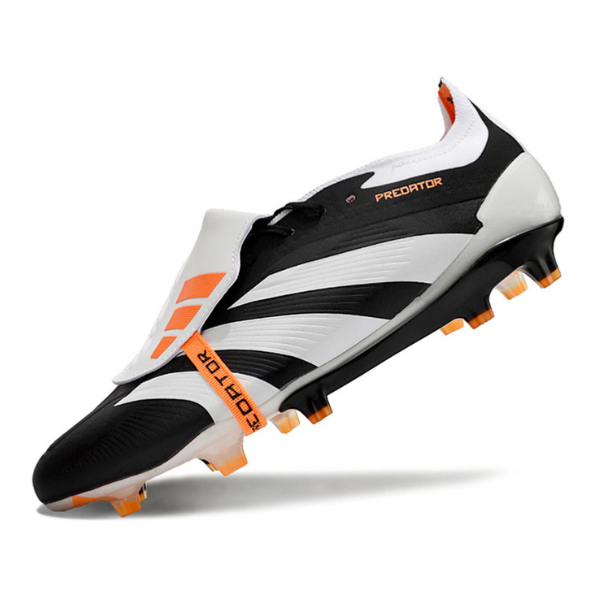 Chuteira Campo Adidas Predator 30 Elite Com Lingua FG Preta, Branca e Laranja + MEIA DE BRINDE 🎁