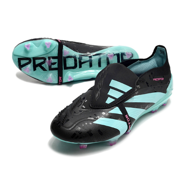 Chuteira Campo Adidas Predator 30 Elite Com Lingua FG Preta e Azul Claro + MEIA DE BRINDE 🎁