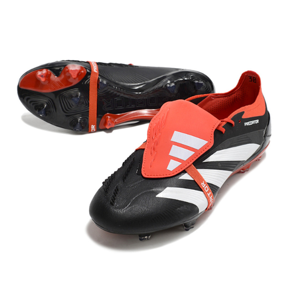 Chuteira Campo Adidas Predator 30 Elite Com Lingua FG Preta e Vermelha + MEIA DE BRINDE 🎁