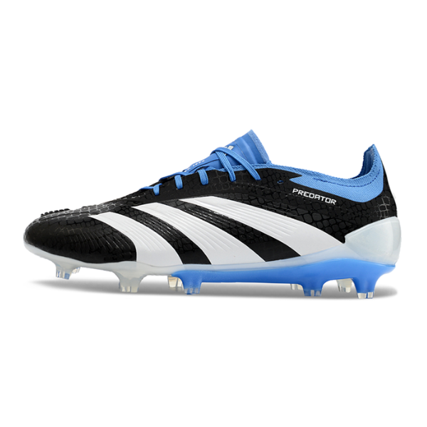 Chuteira Campo Adidas Predator 30 Elite FG Preta, Branca e Azul + MEIA DE BRINDE 🎁