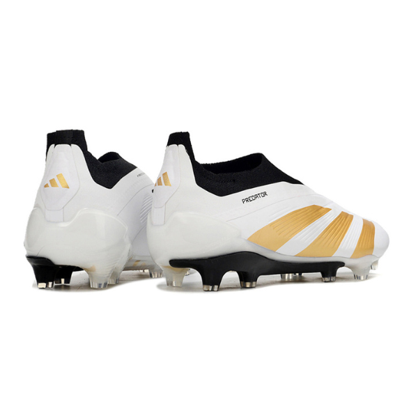 Chuteira Campo Adidas Predator 30 Elite Sem Cadarço FG Branca, Amarela e Preta + MEIA DE BRINDE 🎁