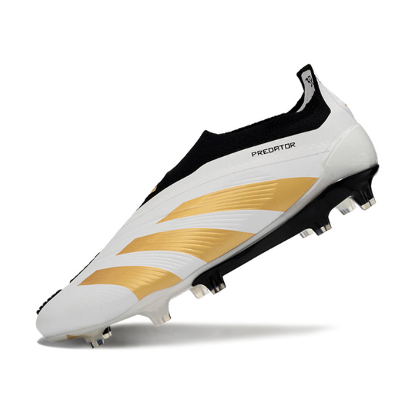 Chuteira Campo Adidas Predator 30 Elite Sem Cadarço FG Branca, Amarela e Preta + MEIA DE BRINDE 🎁