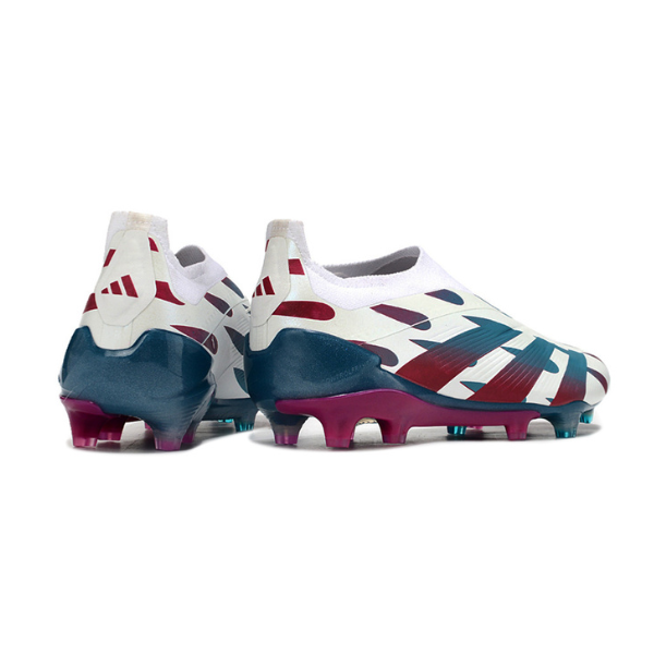 Chuteira Campo Adidas Predator 30 Elite Sem Cadarço FG Branca, Azul e Rosa + MEIA DE BRINDE 🎁