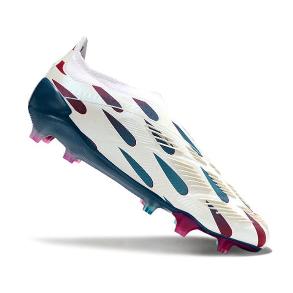 Chuteira Campo Adidas Predator 30 Elite Sem Cadarço FG Branca, Azul e Rosa + MEIA DE BRINDE 🎁