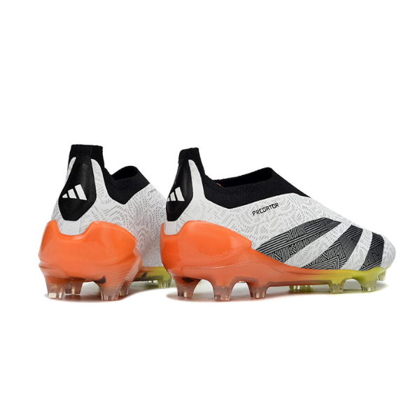 Chuteira Campo Adidas Predator 30 Elite Sem Cadarço FG Branca, Laranja e Cinza + MEIA DE BRINDE 🎁