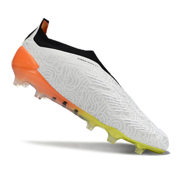 Chuteira Campo Adidas Predator 30 Elite Sem Cadarço FG Branca, Laranja e Cinza + MEIA DE BRINDE 🎁