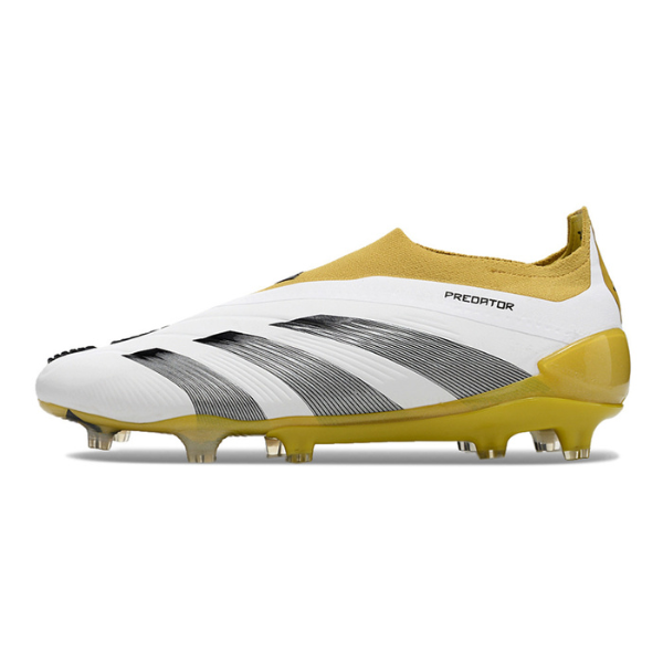 Chuteira Campo Adidas Predator 30 Elite Sem Cadarço FG Branca e Amarela + MEIA DE BRINDE 🎁