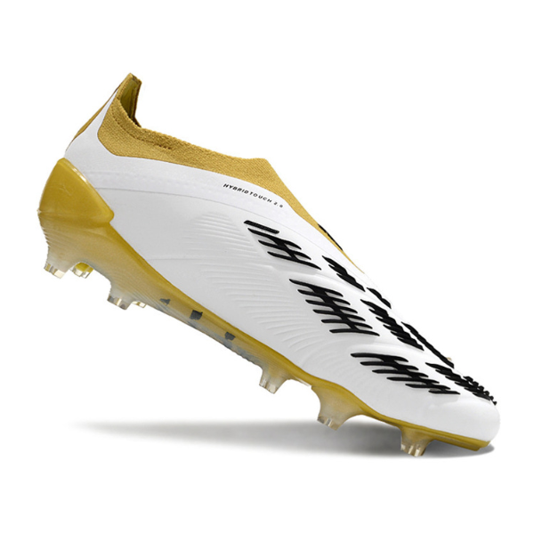 Chuteira Campo Adidas Predator 30 Elite Sem Cadarço FG Branca e Amarela + MEIA DE BRINDE 🎁