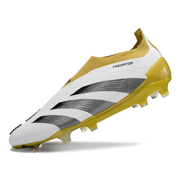 Chuteira Campo Adidas Predator 30 Elite Sem Cadarço FG Branca e Amarela + MEIA DE BRINDE 🎁
