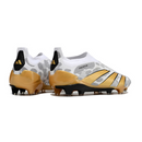 Chuteira Campo Adidas Predator 30 Elite Sem Cadarço FG Cinza e Dourada + MEIA DE BRINDE 🎁