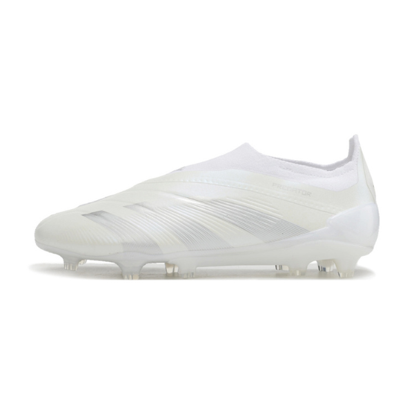 Chuteira Campo Adidas Predator 30 Elite Sem Cadarço FG Branca e Cinza + MEIA DE BRINDE 🎁