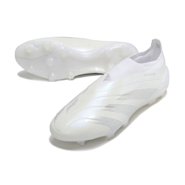 Chuteira Campo Adidas Predator 30 Elite Sem Cadarço FG Branca e Cinza + MEIA DE BRINDE 🎁
