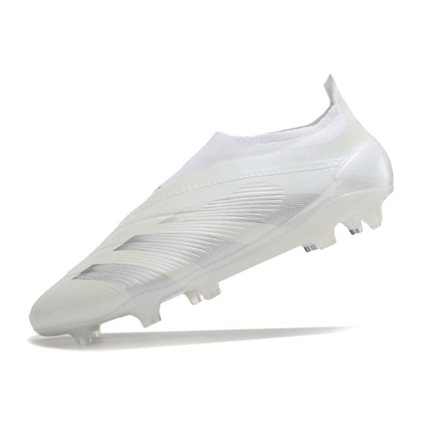 Chuteira Campo Adidas Predator 30 Elite Sem Cadarço FG Branca e Cinza + MEIA DE BRINDE 🎁