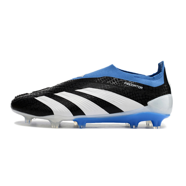 Chuteira Campo Adidas Predator 30 Elite Sem Cadarço FG Preta, Branca e Azul + MEIA DE BRINDE 🎁
