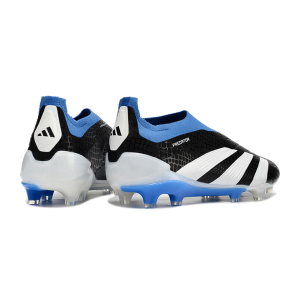 Chuteira Campo Adidas Predator 30 Elite Sem Cadarço FG Preta, Branca e Azul + MEIA DE BRINDE 🎁