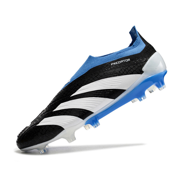 Chuteira Campo Adidas Predator 30 Elite Sem Cadarço FG Preta, Branca e Azul + MEIA DE BRINDE 🎁