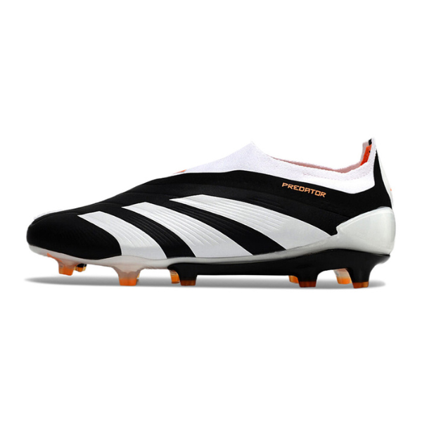 Chuteira Campo Adidas Predator 30 Elite Sem Cadarço FG Preta, Branca e Laranja + MEIA DE BRINDE 🎁