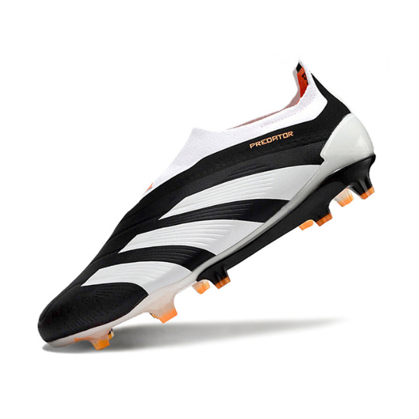 Chuteira Campo Adidas Predator 30 Elite Sem Cadarço FG Preta, Branca e Laranja + MEIA DE BRINDE 🎁