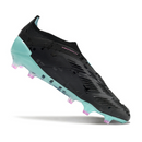 Chuteira Campo Adidas Predator 30 Elite Sem Cadarço FG Preta e Azul Claro + MEIA DE BRINDE 🎁