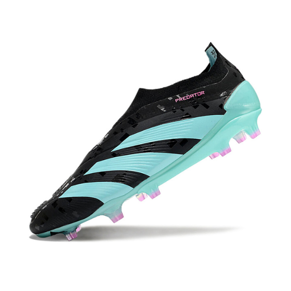 Chuteira Campo Adidas Predator 30 Elite Sem Cadarço FG Preta e Azul Claro + MEIA DE BRINDE 🎁