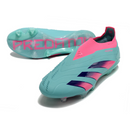 Chuteira Campo Adidas Predator 30 Elite Sem Cadarço FG Azul e Rosa + MEIA DE BRINDE 🎁