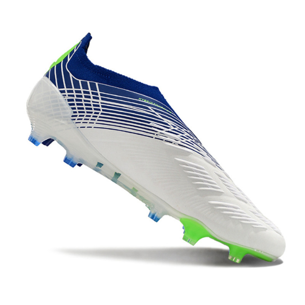 Chuteira Campo Adidas Predator 30 Elite Sem Cadarço FG Branca, Azul e Verde + MEIA DE BRINDE 🎁
